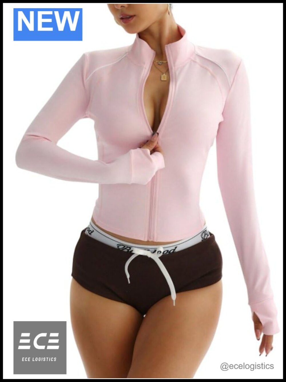 Women's Running Jacket Thumbholes Stretch Slim Fit Full Zip Yoga Workout